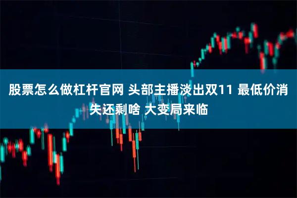 股票怎么做杠杆官网 头部主播淡出双11 最低价消失还剩啥 大变局来临