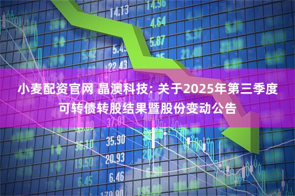 小麦配资官网 晶澳科技: 关于2025年第三季度可转债转股结果暨股份变动公告