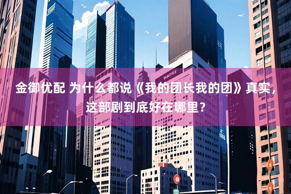 金御优配 为什么都说《我的团长我的团》真实，这部剧到底好在哪里？